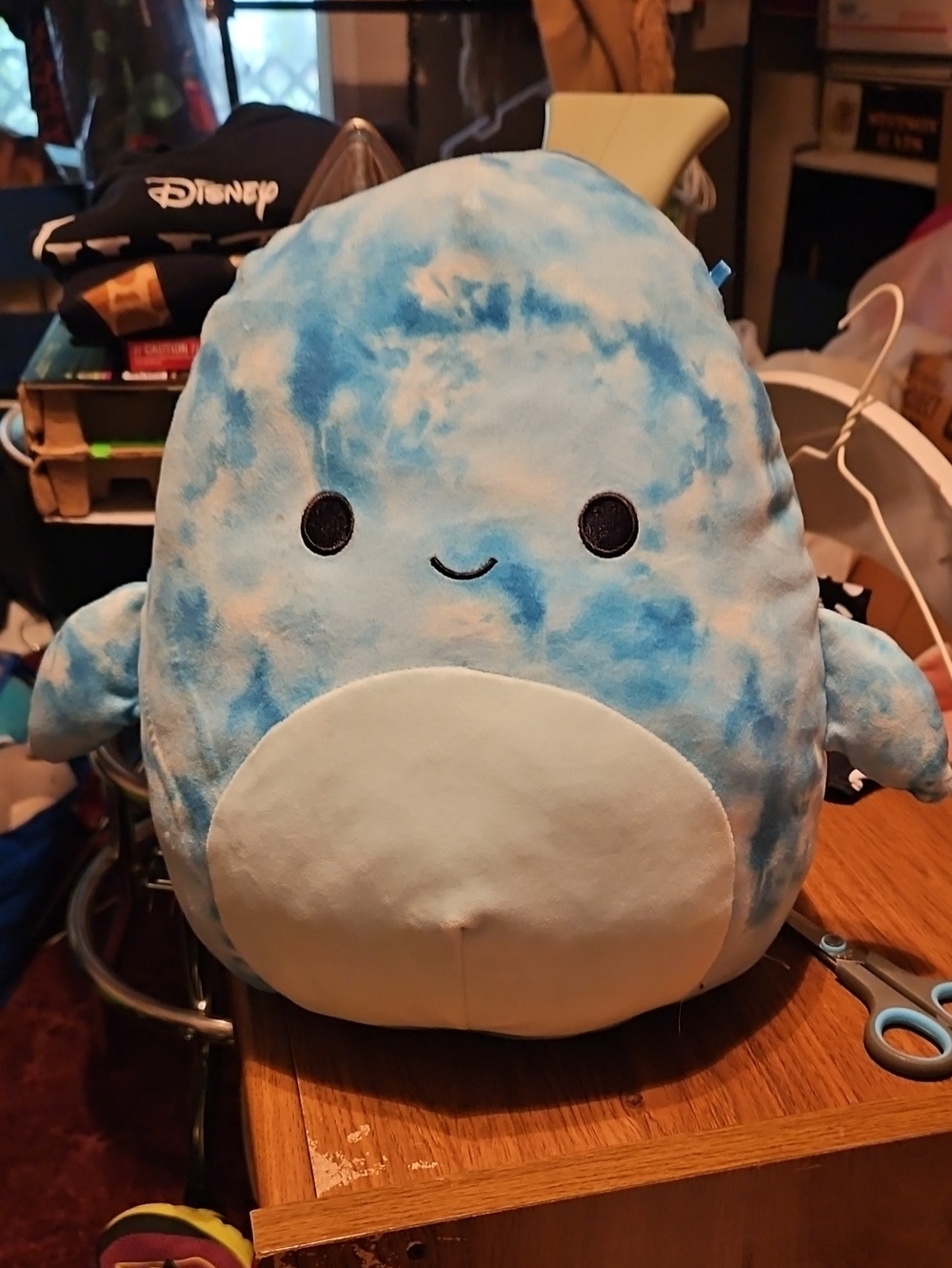 Squishmallows Blue Tie-Dye Whale Plush with Cream Belly
